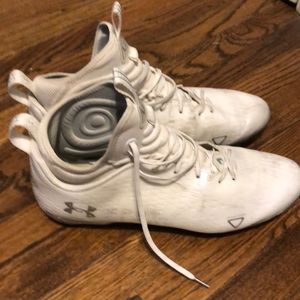 Men’s Under Armour Spotlight Lux MC 2.0 Football White Cleats Size 15